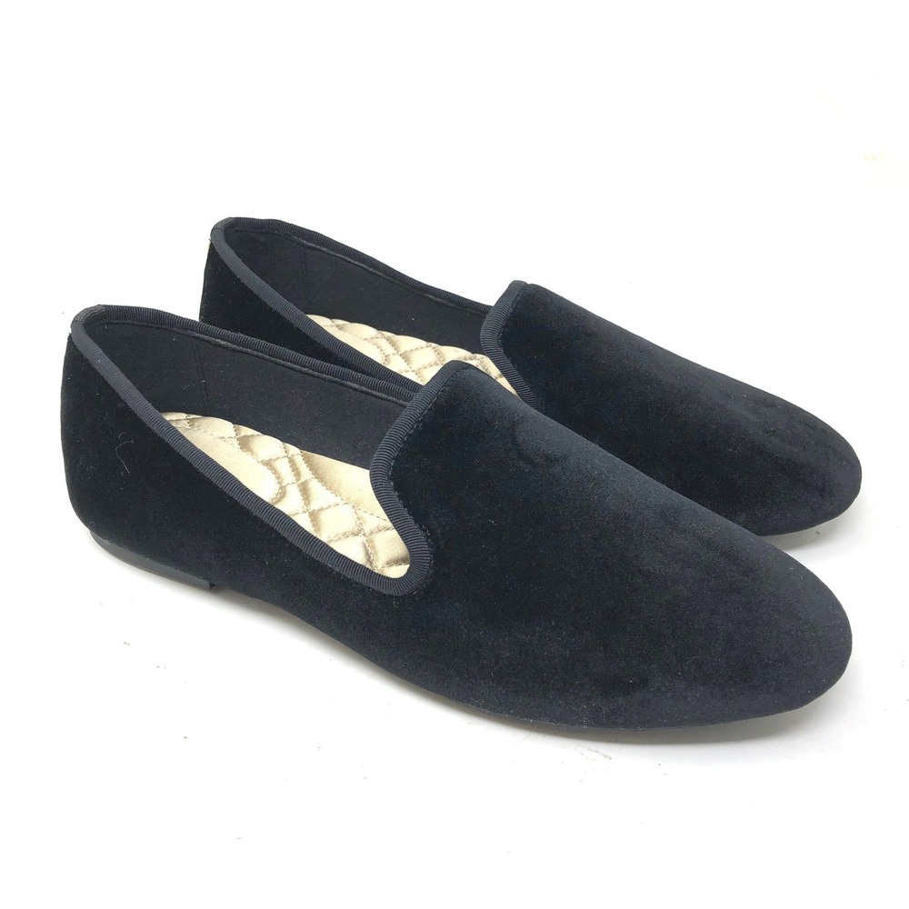 Birdies Womens 7.5 The Starling Loafers Black Velvet Quilted Insole